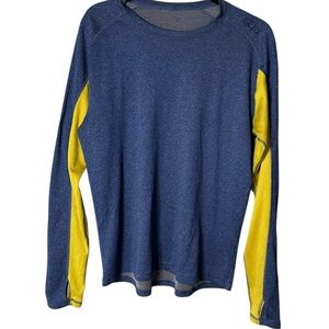 STIO | Men’s Longsleeve Baselayer - Blue + Yellow- Est Sz Medium